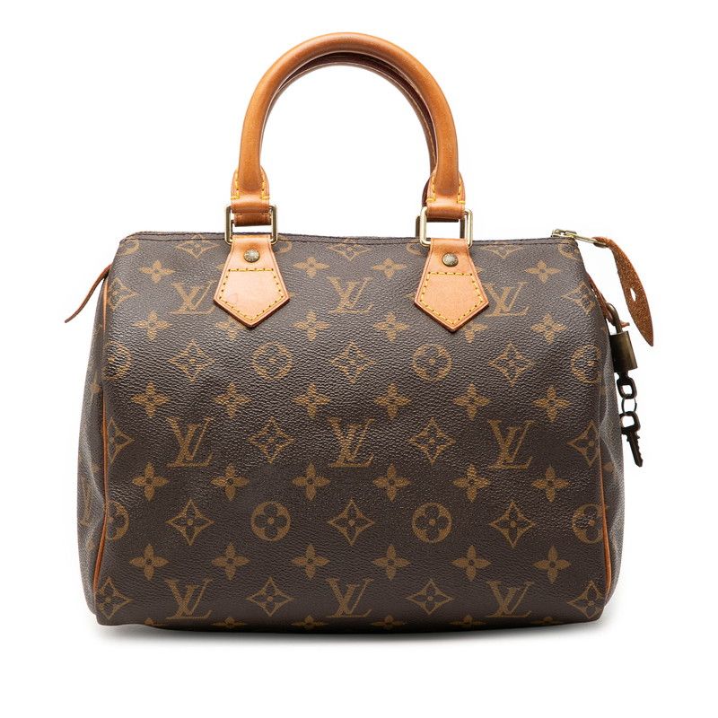 ルイ ヴィトン モノグラム スピーディ25 ミニボストンバッグ ハンドバッグ M41528 ブラウン PVC レザー レディース LOUIS VUITTON【1-0269919】