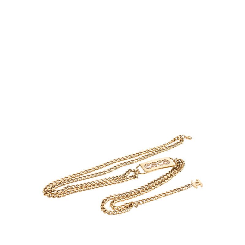 シャネル ココマーク ロゴプレート チェーン ベルト 02P刻印 ゴールド メッキ レディース CHANEL【1-0269922】