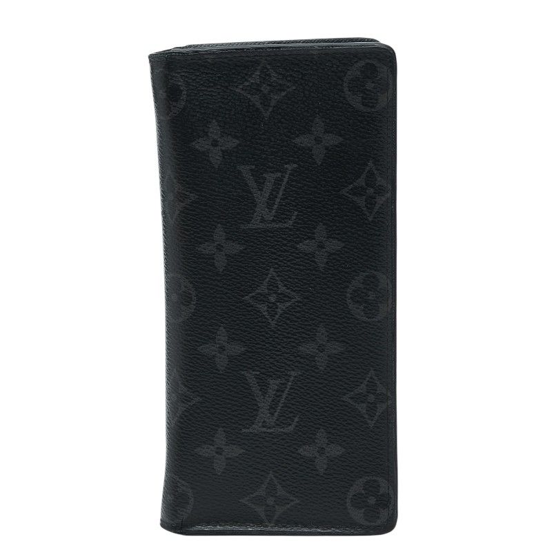 ルイ ヴィトン モノグラム エクリプス ポルトフォイユ ブラザ 長財布 M61697 ブラック グレー PVC レザー メンズ LOUIS VUITTON【1-0270154】