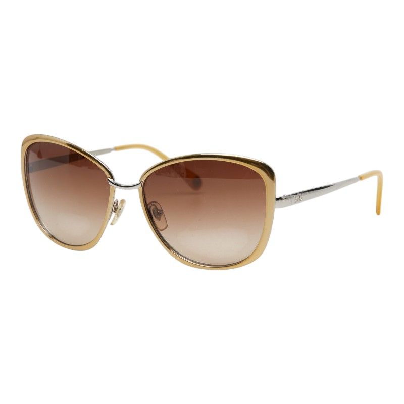 ドルチェアンドガッバーナ ロゴ サングラス シルバー ゴールド メタル レディース DOLCE&GABBANA【1-0270792】
