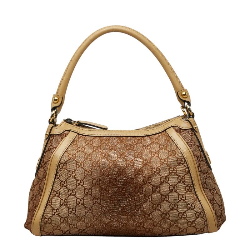 グッチ GGキャンバス スカーレット ワンショルダー トートバッグ ホーボーバッグ ベージュ ピンク キャンバス レザー レディース GUCCI【1-0271340】