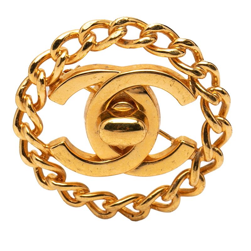 シャネル ココマーク ターンロック ブローチ ゴールド メッキ レディース CHANEL【1-0271352】
