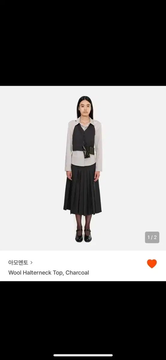アモーメント ウール ホルターネック トップス チャコール 1 (wool halterneck )