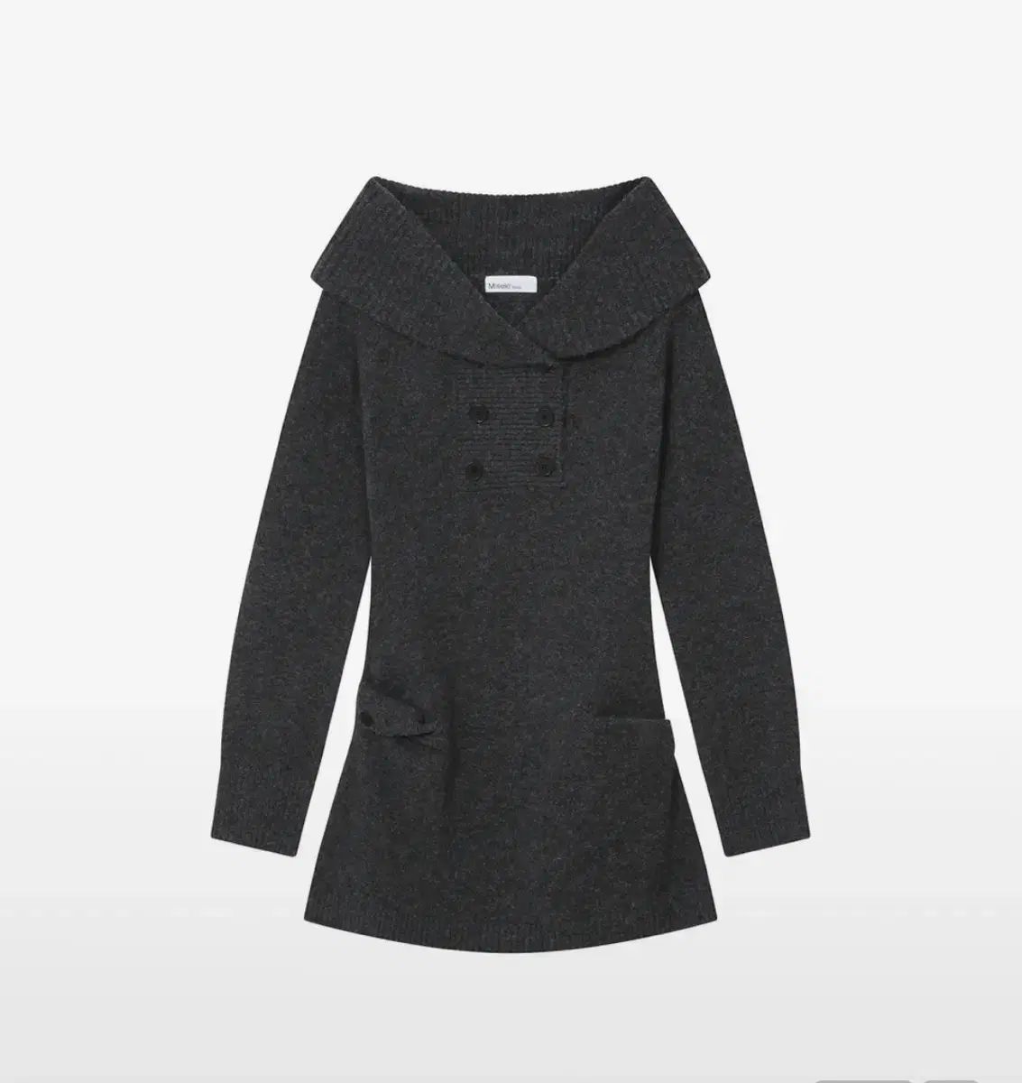 ミセキSEOUL double button knit one piece チャコール