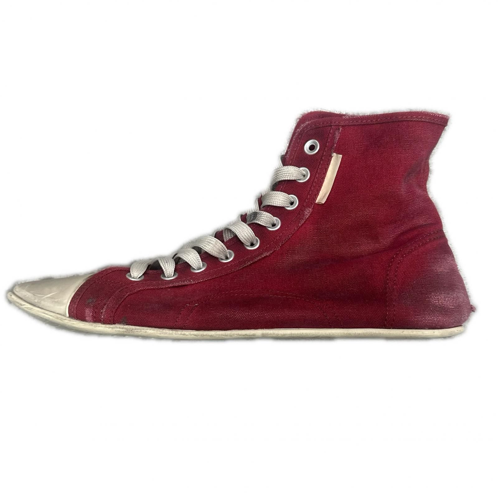 BALENCIAGA Paris Ultra Flat High Top Sneaker ウルトラフラットハイトップスニーカー ヴィンテージ加工 バレンシアガ 791970 レッド 43 27.5cm （1200M）