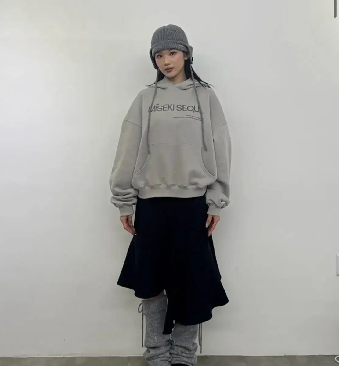 ミセキSEOUL Logo sweat hoodie GREY