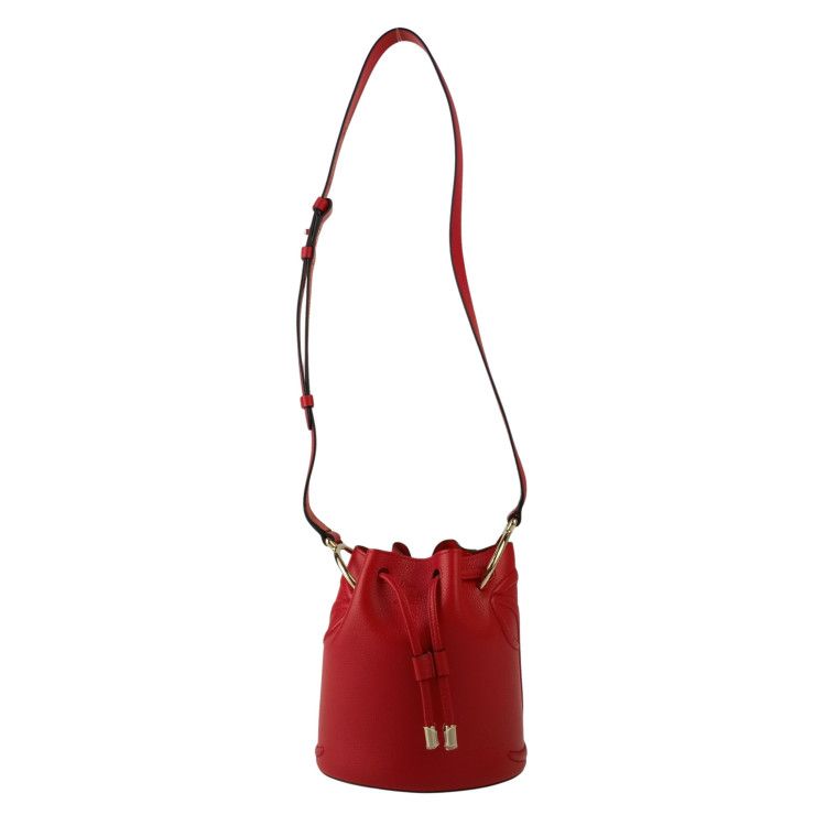 CHRISTIAN LOUBOUTIN クリスチャン ルブタン ショルダーバッグ BY MY SIDE BUCKET バイマイサイド バケット 3235080 レッド系 レザー レディース クロスボディバッグ 巾着バッグ シルバー金具 新品未 53,760円