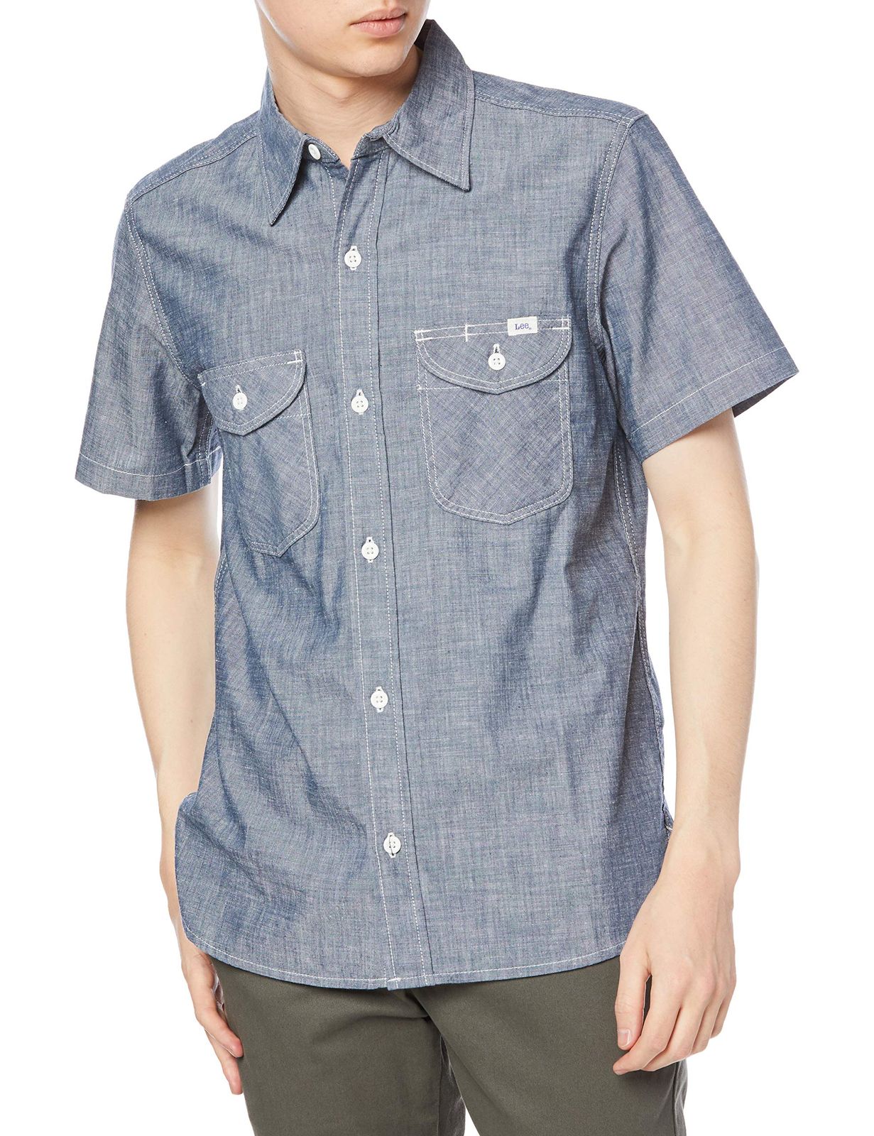 新品 Ｌｅｅメンズシャンブレー半袖シャツ