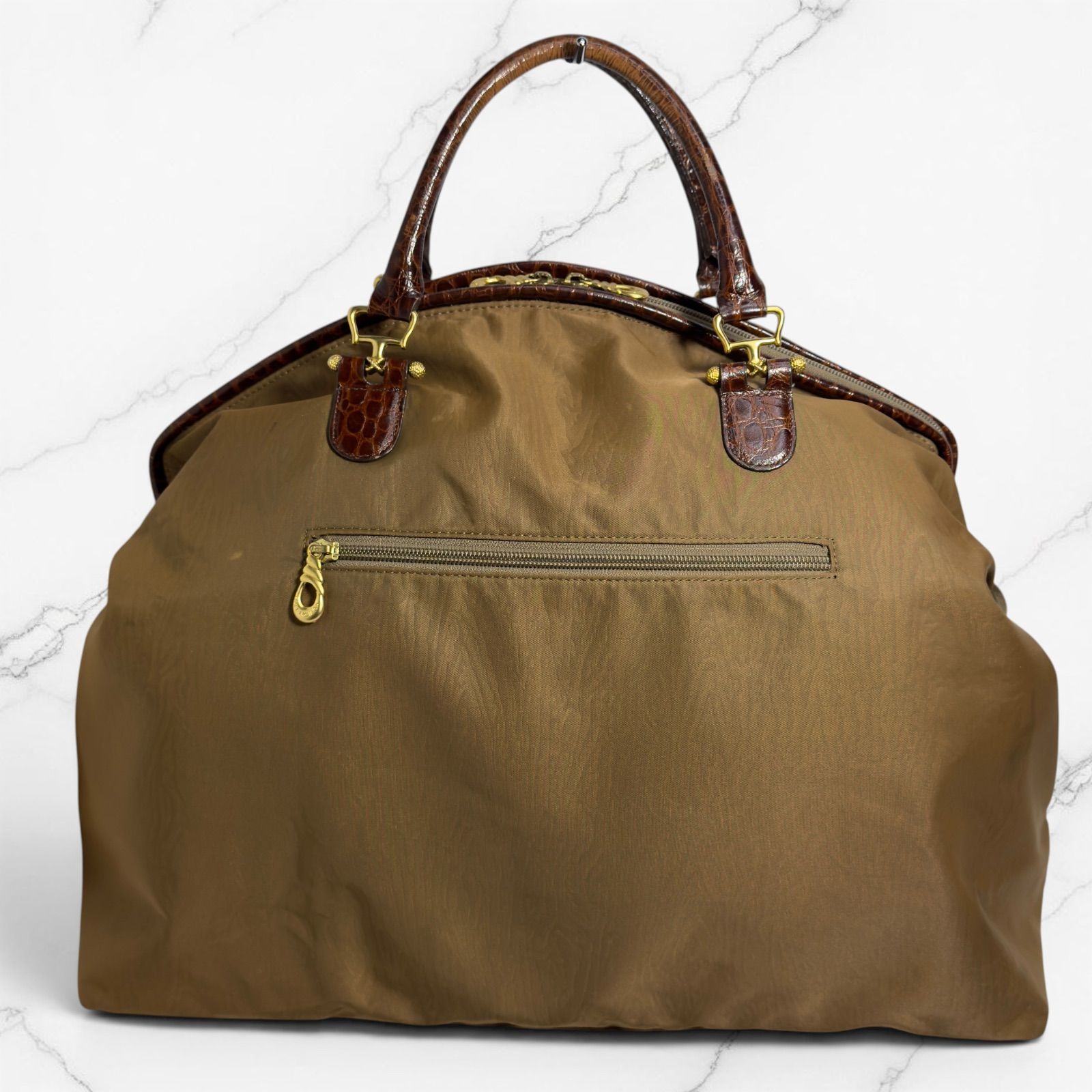 希少！バレンシアガ　木目調　ボストンバッグ　ブラウン　クロコ　ハンドバッグ BALENCIAGA バレンシアガ BBロゴ 木目調 ボストンバッグ ハンドバッグ