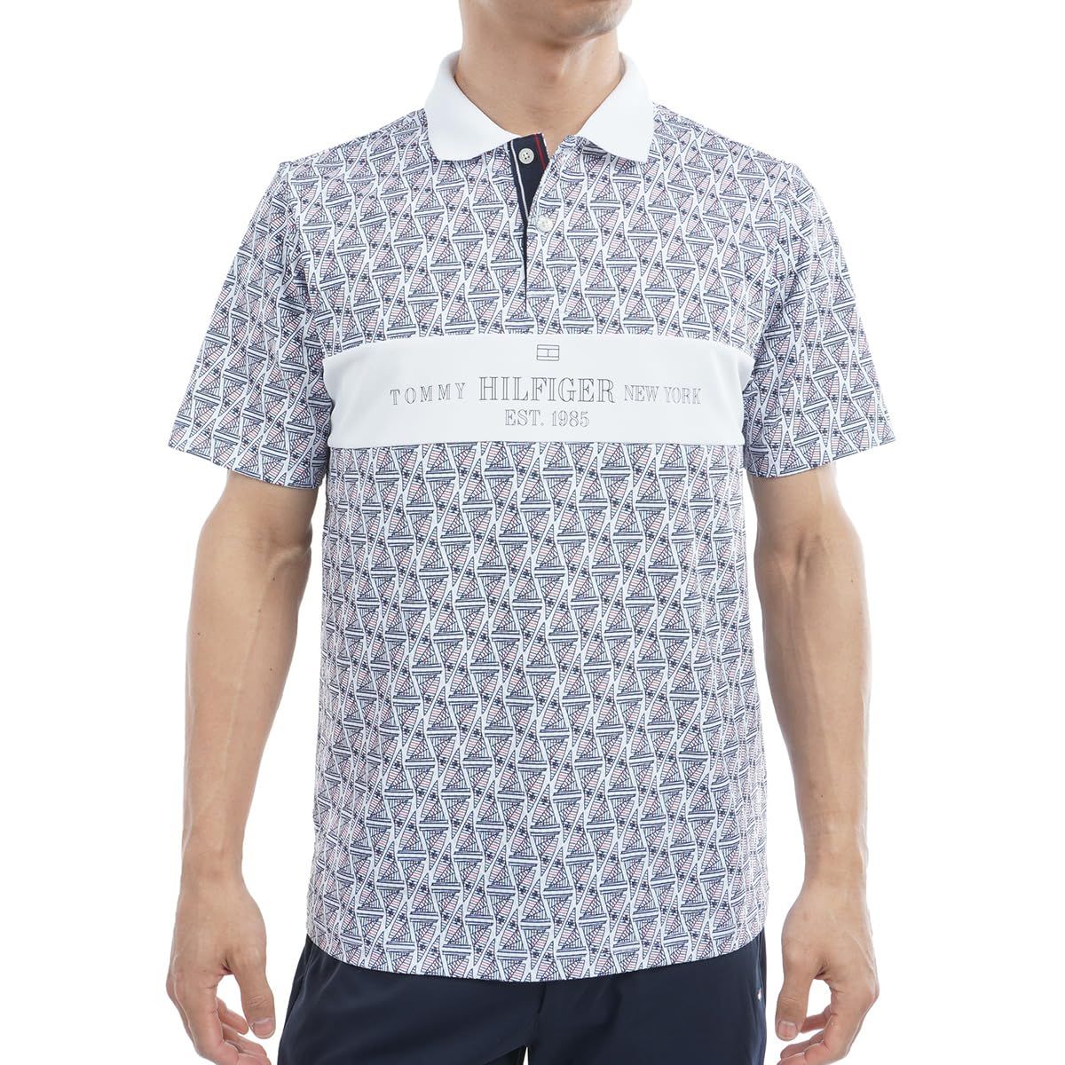 新品 TOMMY HILFIGER GOLF(トミーヒルフィガー ゴルフ) ヨットプリント 半袖ポロシャツ THMA519