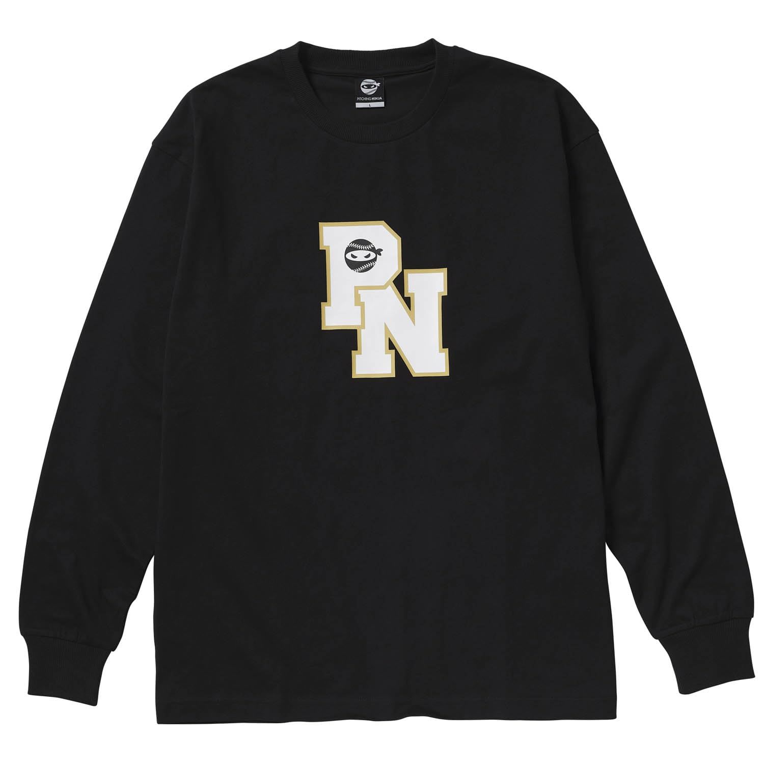新品 [ピッチングニンジャ] PITCHING NINJA_PNロゴ長袖Tシャツ OT0325FW01 ブラック(BLACK)