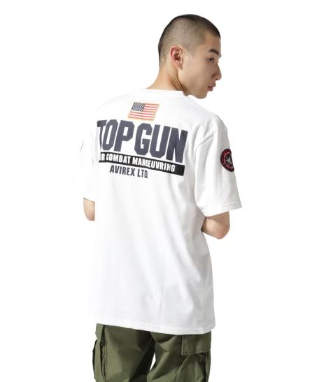 新品 [Avirex] [アヴィレックス] トップガン パッチ&プリント Tシャツ/TOP GUN PATCH&PRINT T-SHIRT メンズ 2XL 030 ホワイト
