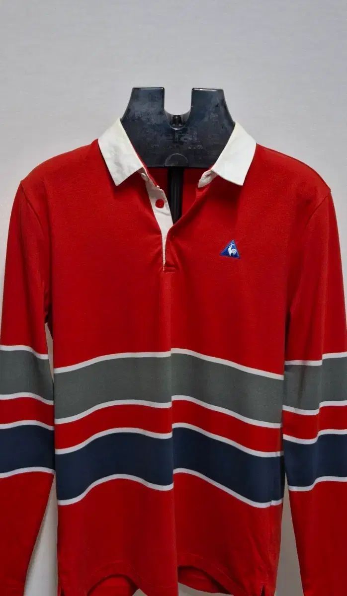 le coq sportif (メンズ95小さい100) ゴルフ 長袖 レッド ストライプ