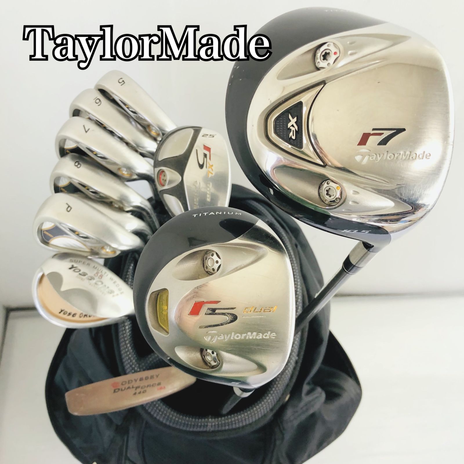 【保証付】TaylorMade テーラーメイド r7 ゴルフクラブ フルセット ゴルフセット クラブセット メンズ 初心者 入門 右利き パター付 安価 83Y-105