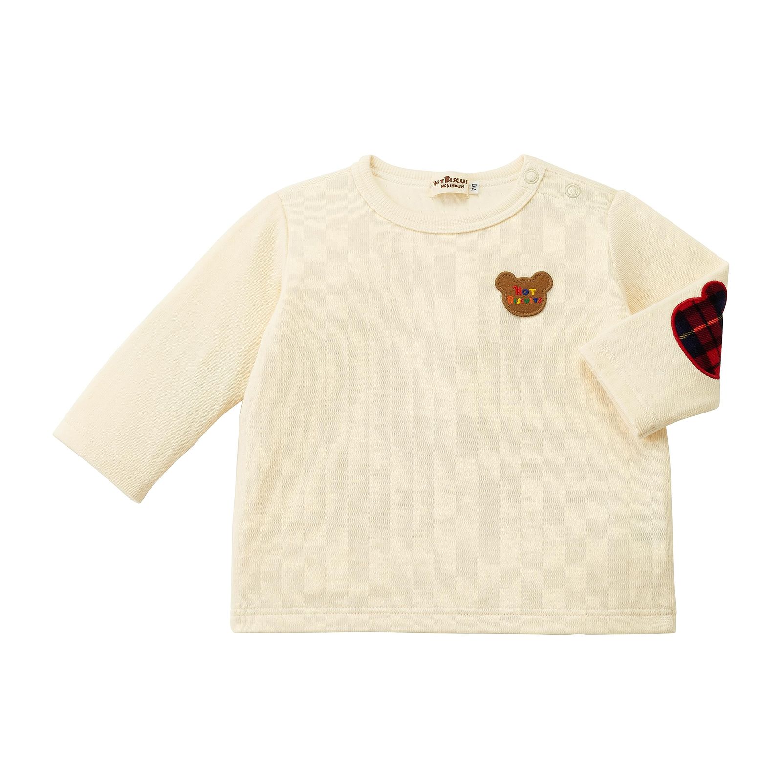新品 [ミキハウス ホットビスケッツ] 長袖 Ｔシャツ 男の子 女の子 キッズ 子供服 アイボリー 90cm 73-5204-498