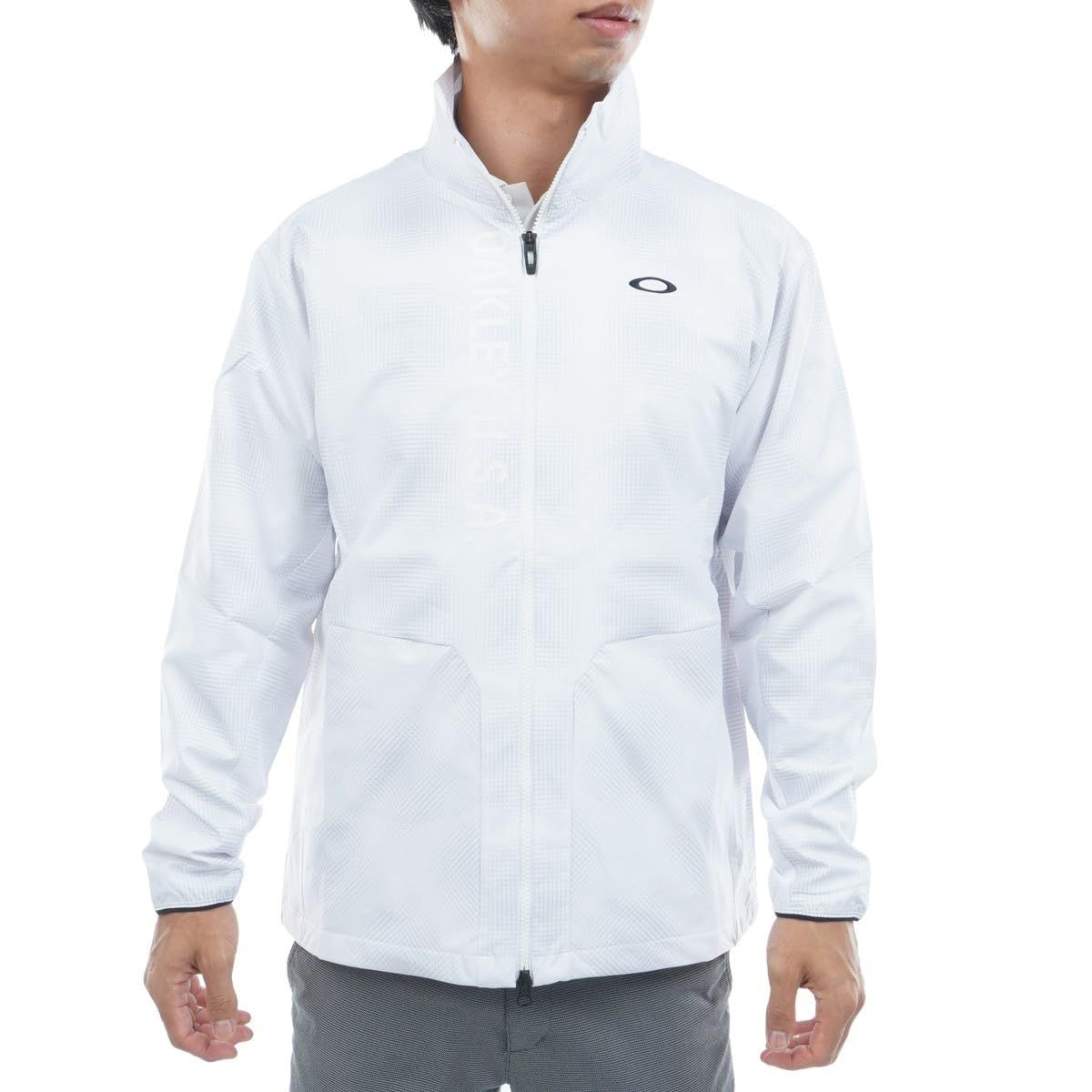新品 Oakley (オークリー) ジャケット FOA408279 OMBRE WIND JACKET US XL サイズ (日本 2XL サイズ相当) メンズ WHITE (ホワイト) PRINT 軽量 撥水 防風 ストレッチ メッシュ