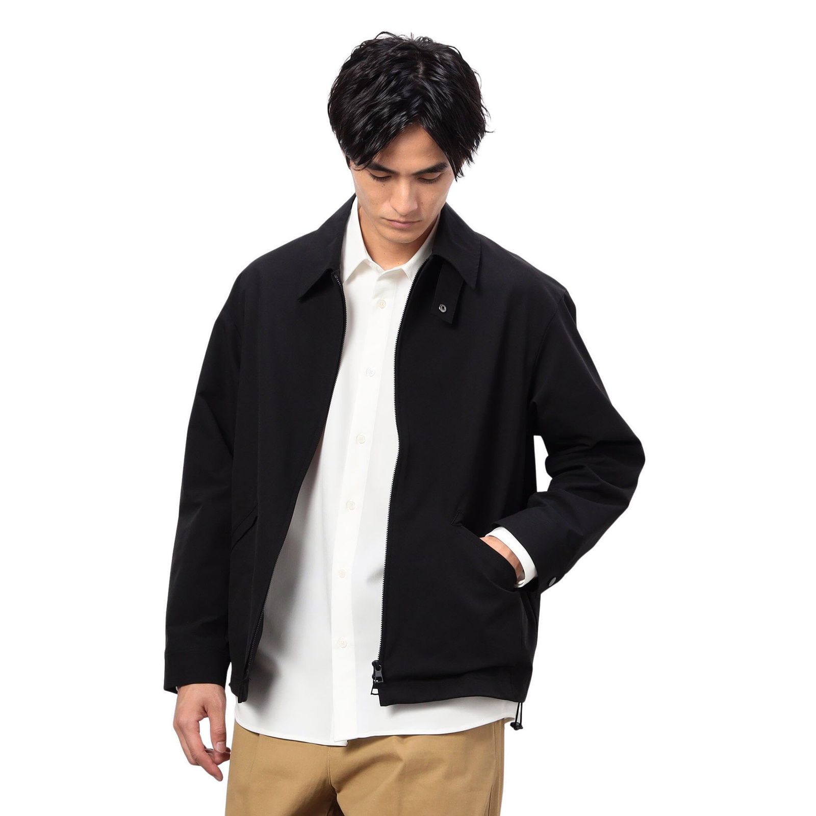 新品 [コムサイズム] セットアップ対応 Easy Active Wear ２WAY ZIPブルゾン 47-22BM18-205 ブラック L