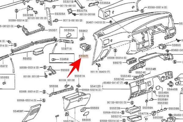 送料無料★新品★ トヨタ純正 新品 80系 ランドクルーザー インストルメントパネル エアコン吹出口 レジスタ
