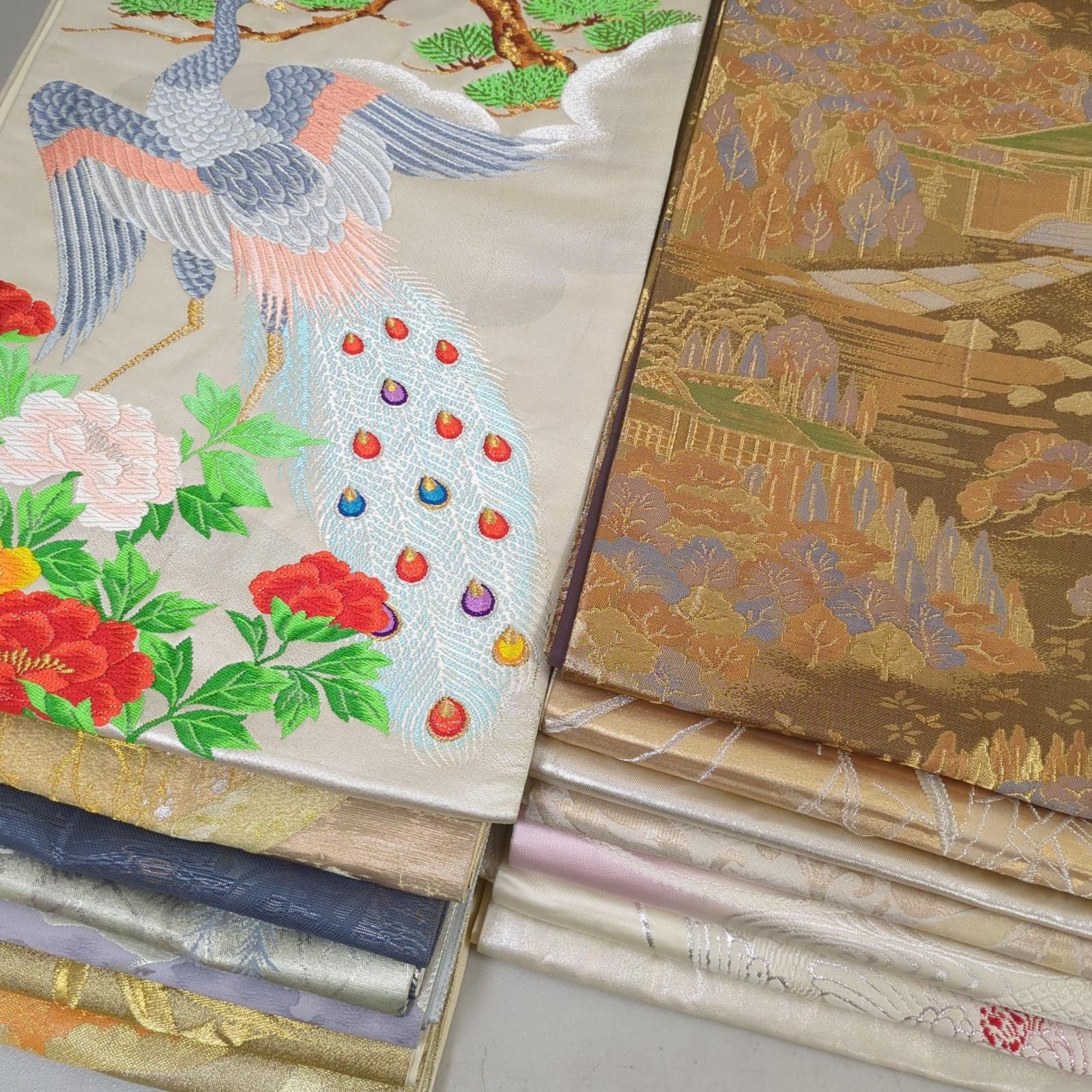 袋帯 正絹 14本 まとめ売り リメイク材料 Y-433