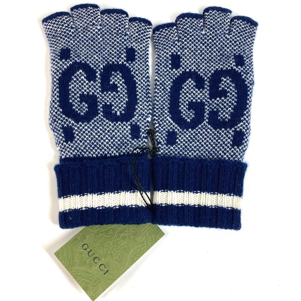 GUCCI グッチ 手袋 ロゴ GG フィンガーレス 726586 カシミヤ ネイビー GUCCI グッチ 手袋 ロゴ GG フィンガーレス 726586 カシミヤ ネイビー