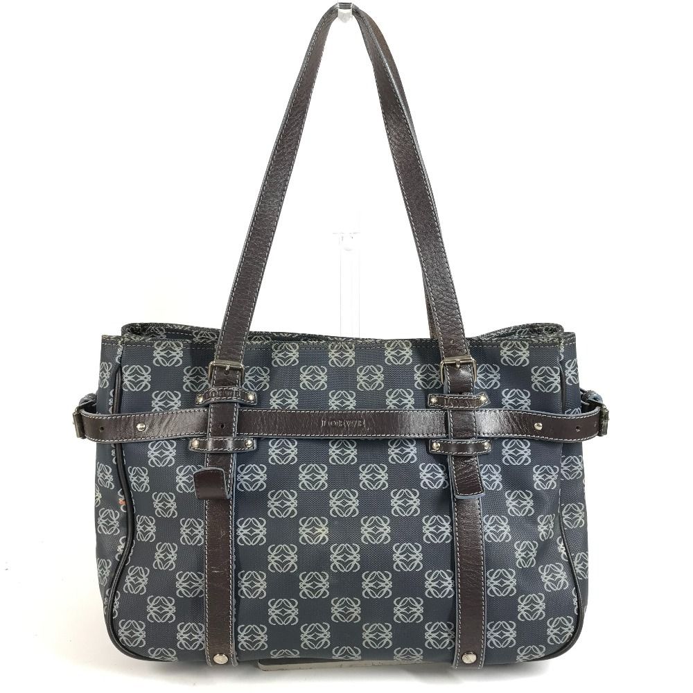 LOEWE ロエベ ショルダーバッグ アナグラム ロゴ PVC/レザー ブルー