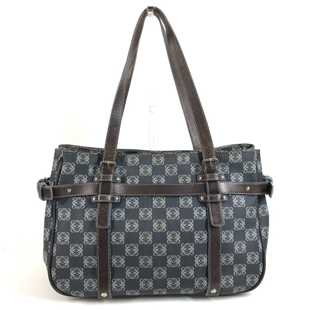LOEWE ロエベ ショルダーバッグ アナグラム ロゴ PVC/レザー ブルー