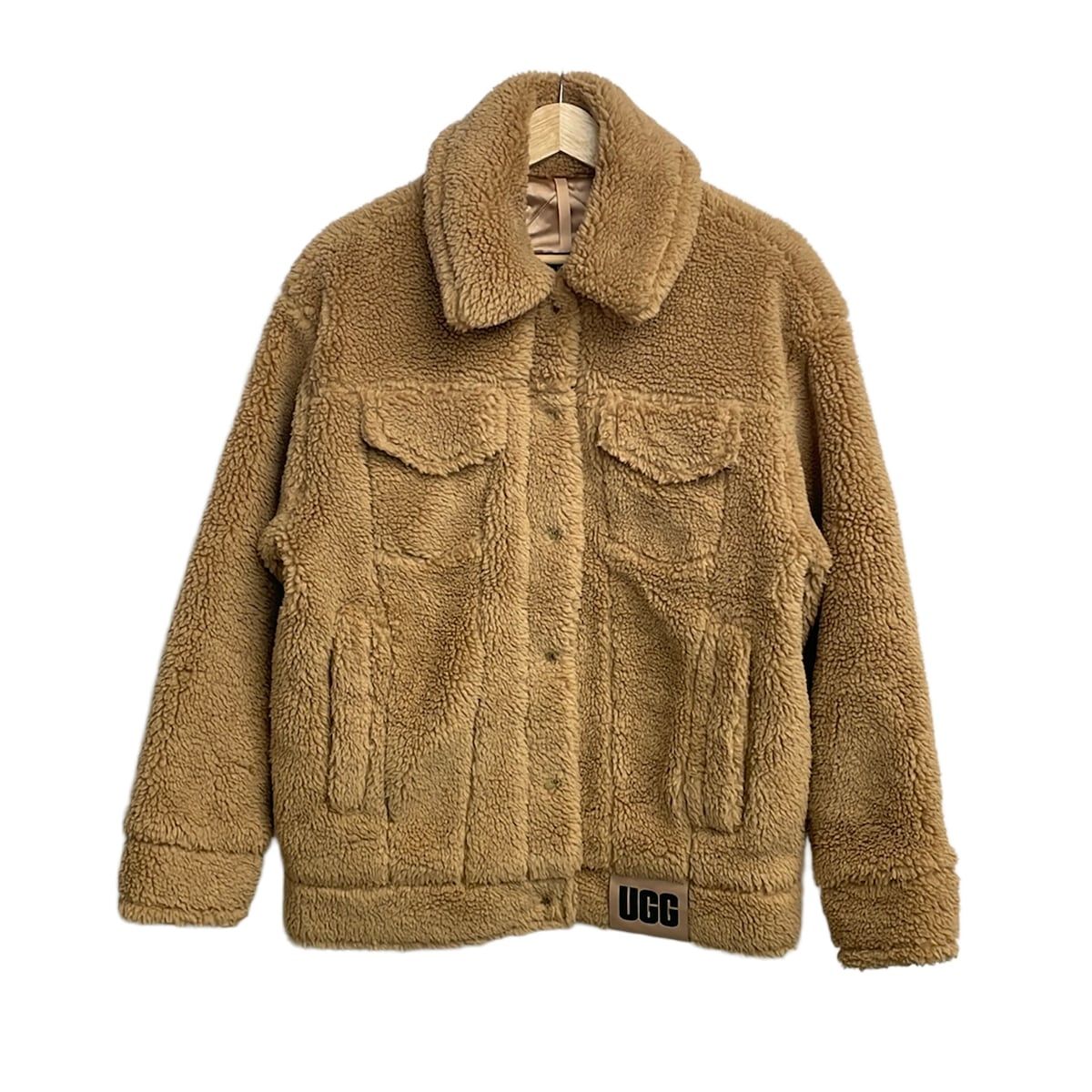 UGG(アグ) ブルゾン サイズXS レディース美品 フランキー シェルパ トラッカー ジャケット 1113951 ベージュ 長袖ボア/秋/冬