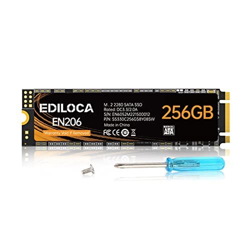 EDILOCA EN206 SSD 256GB M.2 2280 3D TLC NANDフラッシュ搭載 SATA III 6Gbps エラー訂正機能 低消費電力 耐衝撃 内蔵型SSD Ediloca3年保証 (256GB)Y 04beb65e
