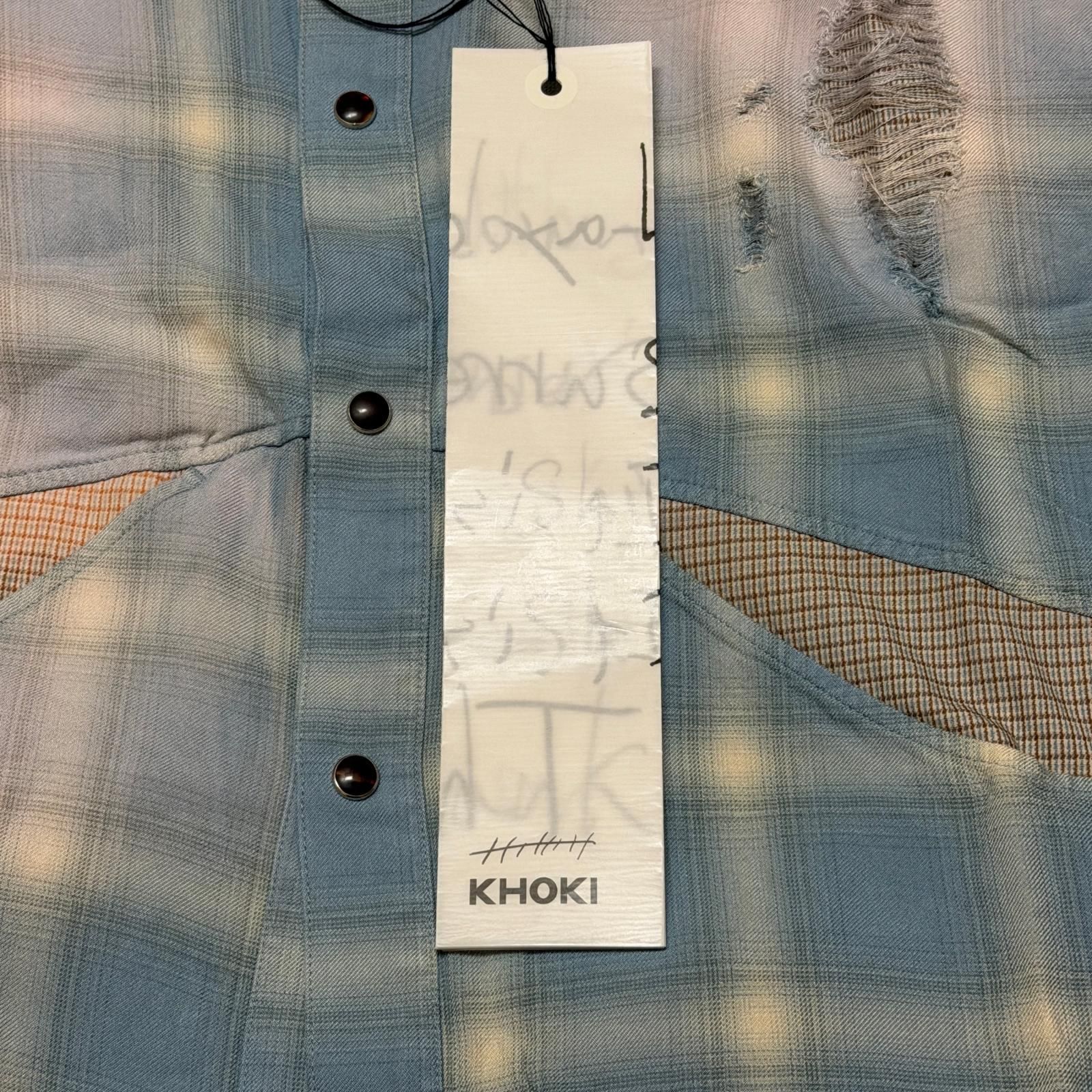 参考上代60500円 未使用 KHOKI 25SS Vintage-effect shirt