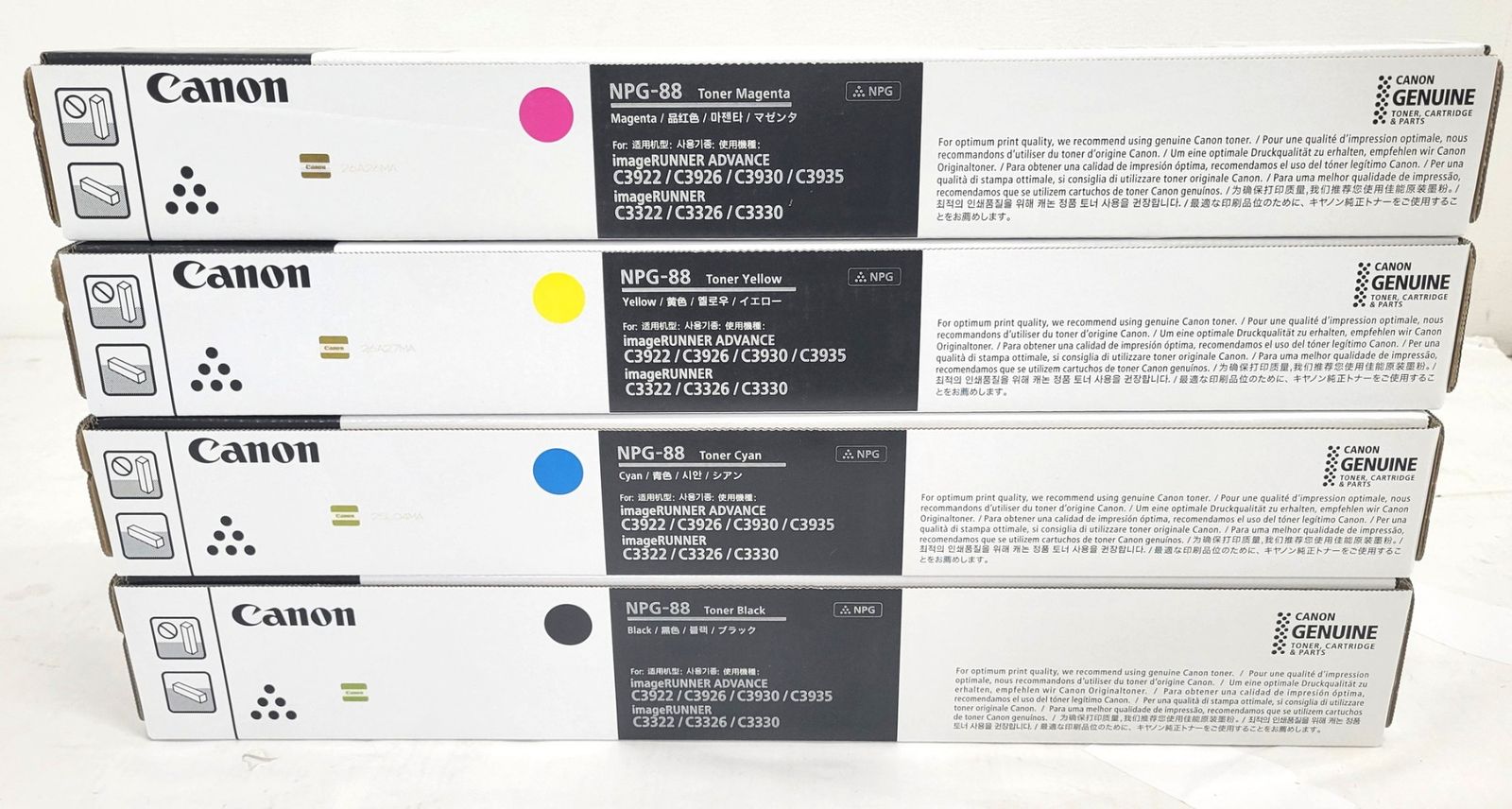 未使用 キャノン 純正 トナー NPG-88 4色（シアン・マゼンタ・イエロー 
