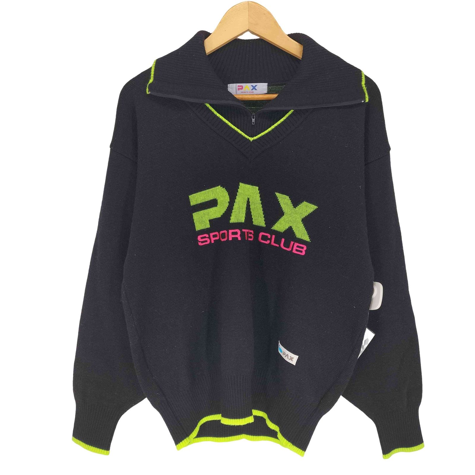 ユーズドフルギ USED古着 PAX sports club 襟付き ロゴニット メンズ 表記無
