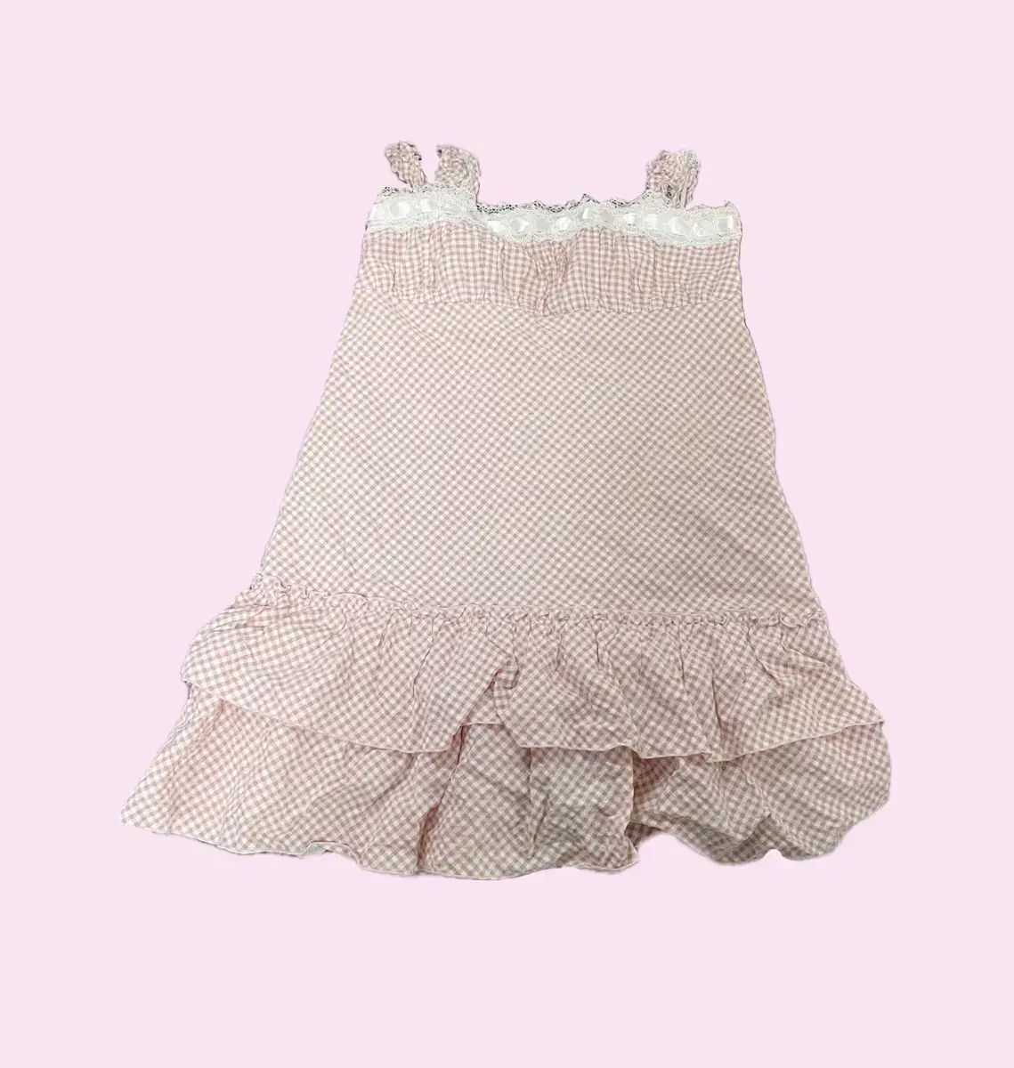 ヴィンテージ ピンク CHECK ONE PIECE もりギャルひめらてはぐみろぎゃるのーどフリルこうげむレイ CE