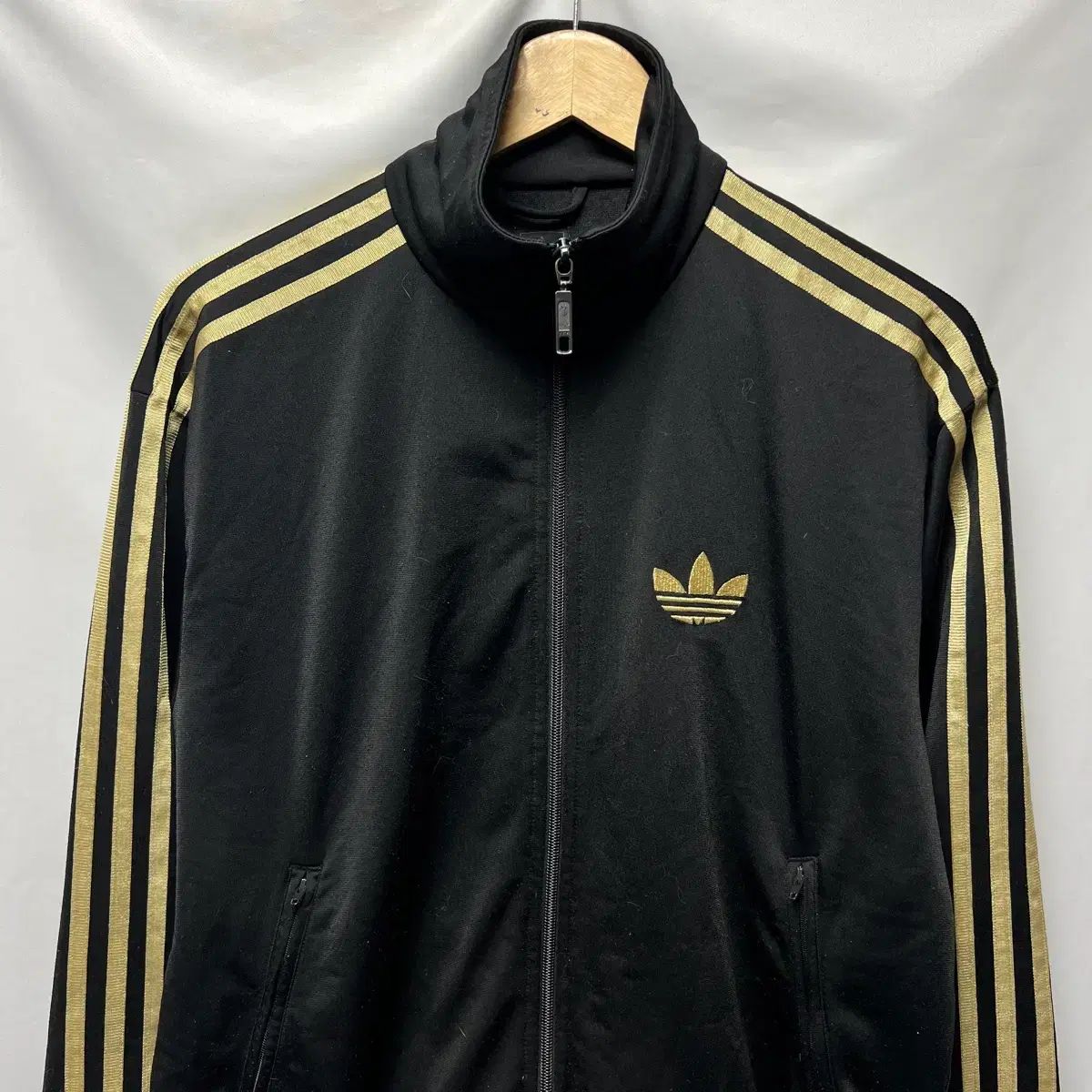 正規品/95 アディダス 旧ファイヤーバード ブラックゴールド トラックジャージ