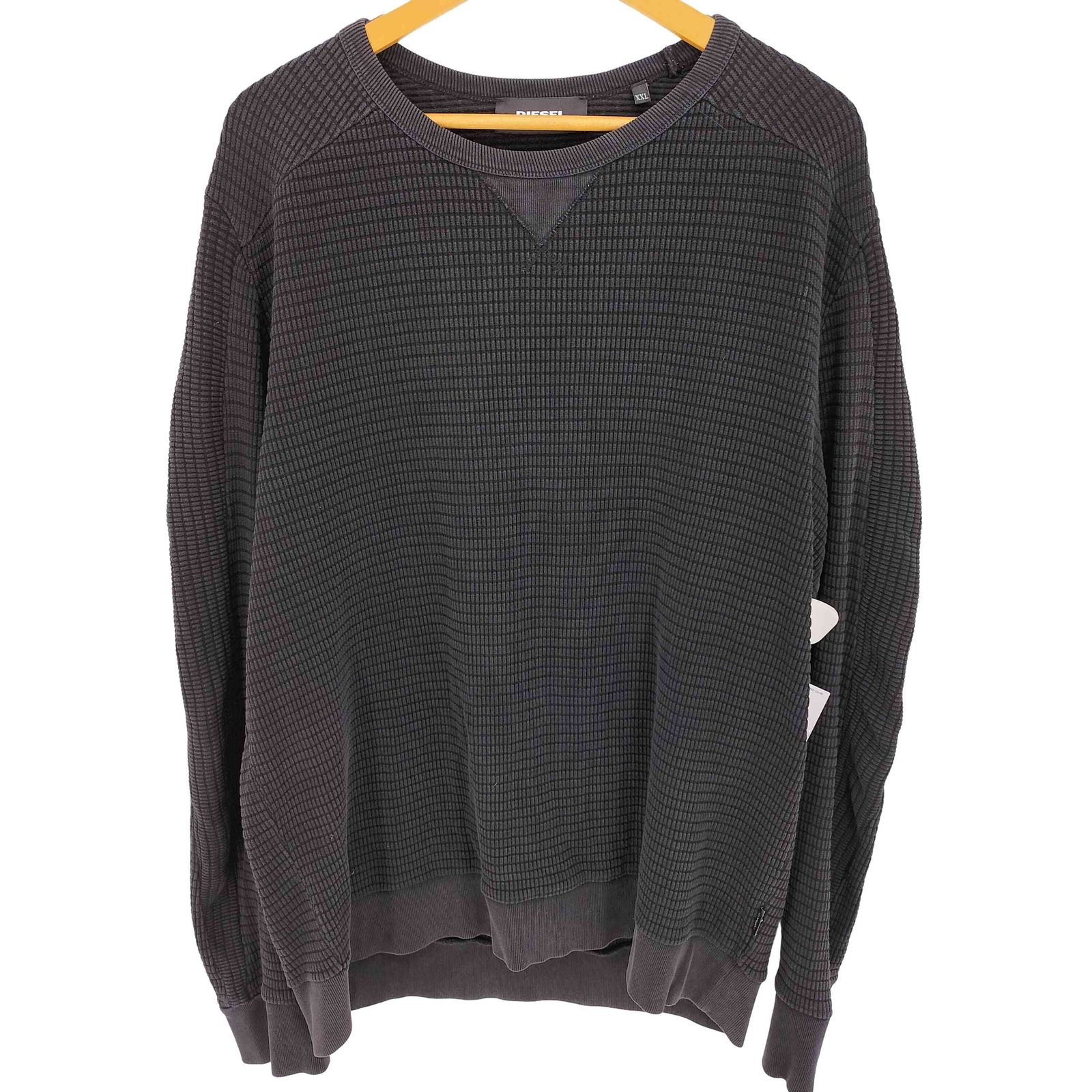 ディーゼル DIESEL 前V ワッフル クルーネックスウェット メンズ import：XXL