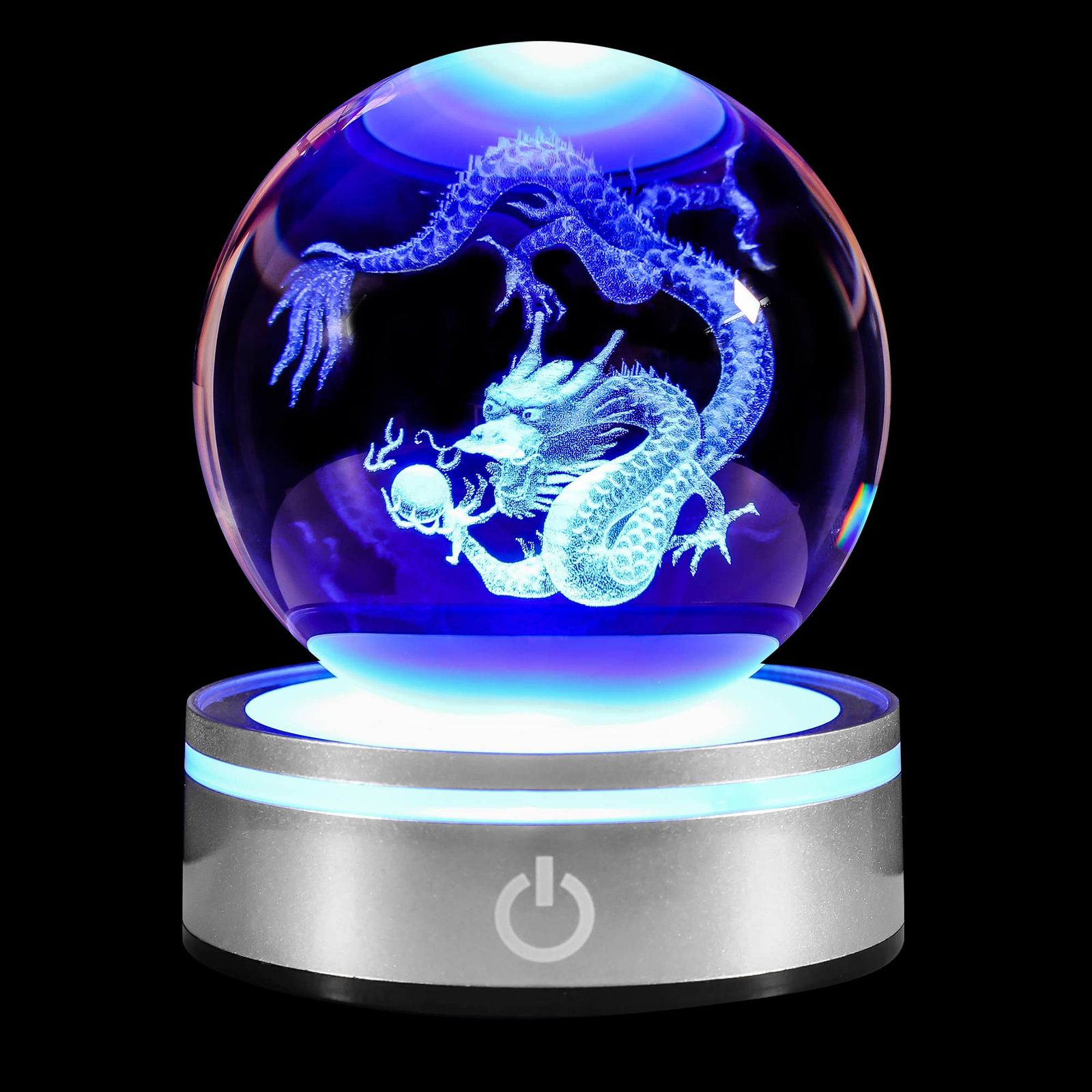3D 水晶球 ドラゴン LEDライトが多色点灯する風水お守り・おしゃれなヒーリング用品 誕生日のプレゼント ナイトライト 透明 雰囲気作り 子供・友人・パートナーへのプレゼント 結婚記念日のプレゼント 母親へのプレゼント 寝室・オフィス・パー 35e09a67