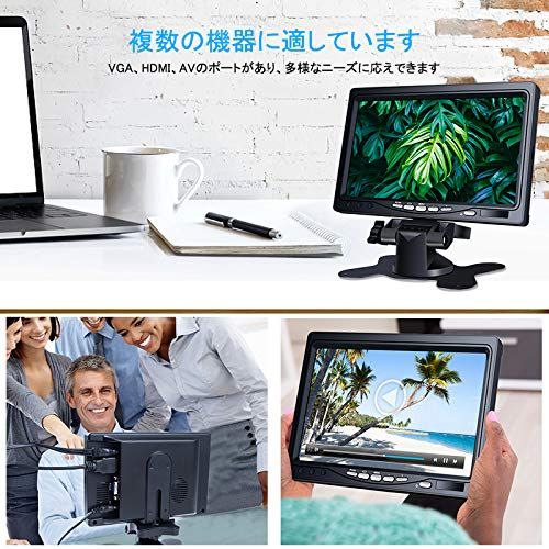 小型モニター 7インチ [178°全視野] 1080P IPS ミニ HDMI 液晶小型ディスプレイ(1024×600) HD内蔵スピーカー付き HDMI VGA AVポート 防犯カメラ用モニター DSLR/PC/DVD Raspberry b3367a68