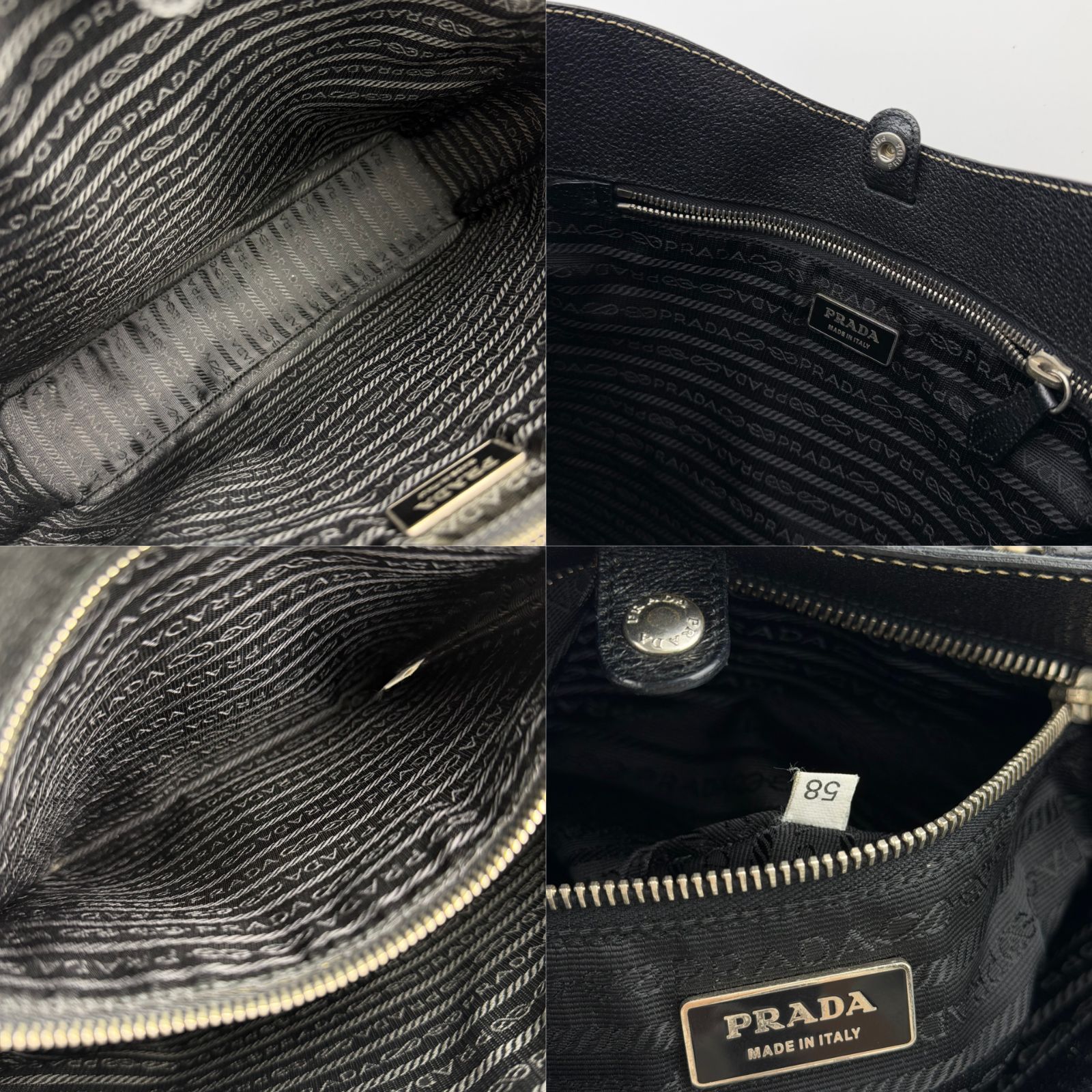 中古】PRADA プラダ トライアングルロゴ ハンドバッグ トートバッグ 