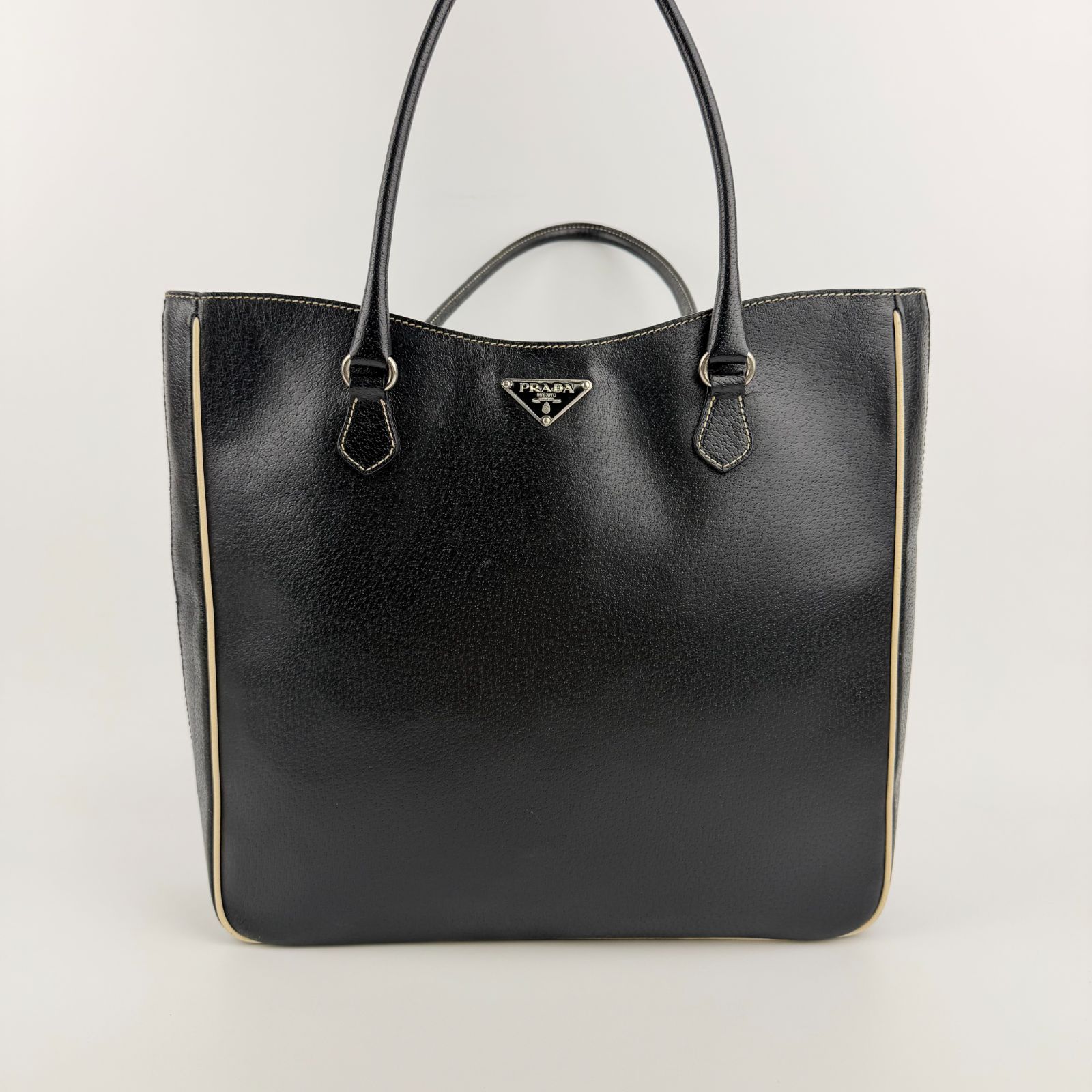 中古】PRADA プラダ トライアングルロゴ ハンドバッグ トートバッグ