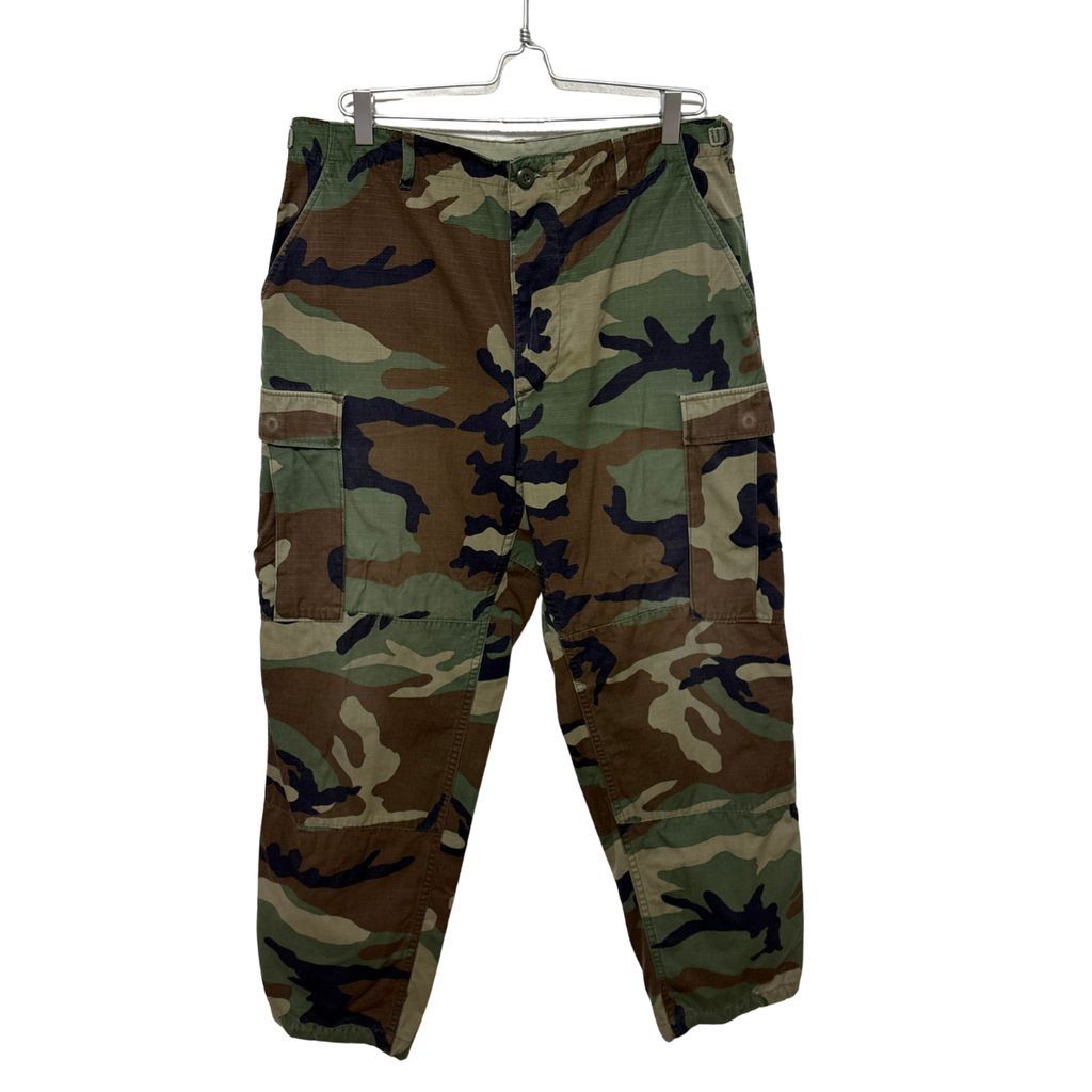 【US ARMY】 1986 Woodland Camo Combat 80s 米軍 実物 ウッドランドカモ BDUパンツ S-6830