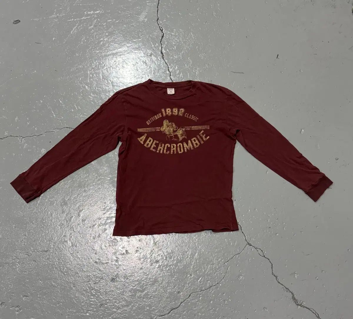 90s Abercrombie アバクロンビー バーガンディ シングルステッチ ロングスリーブ