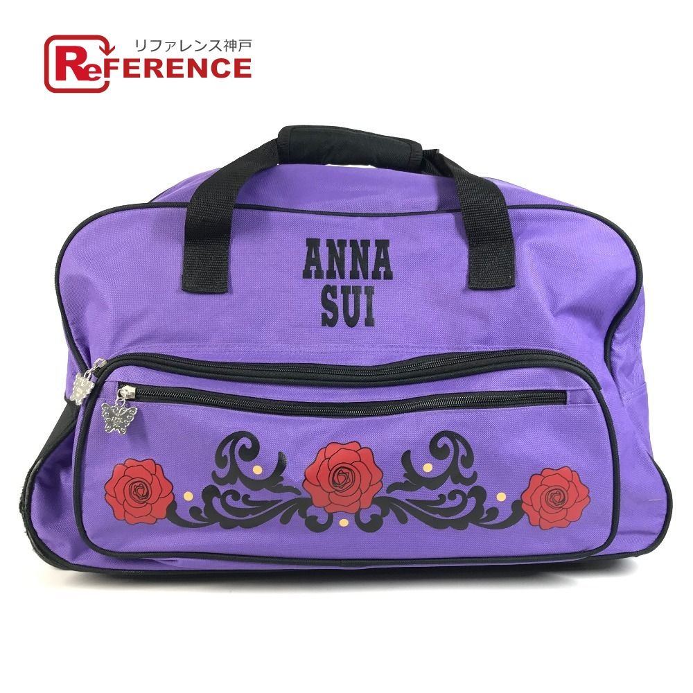 ANNA SUI アナスイ キャリーバッグ バタフライ 蝶 ロゴ キャンバス ANNA SUI アナスイ キャリーバッグ バタフライ 蝶 ロゴ キャンバス