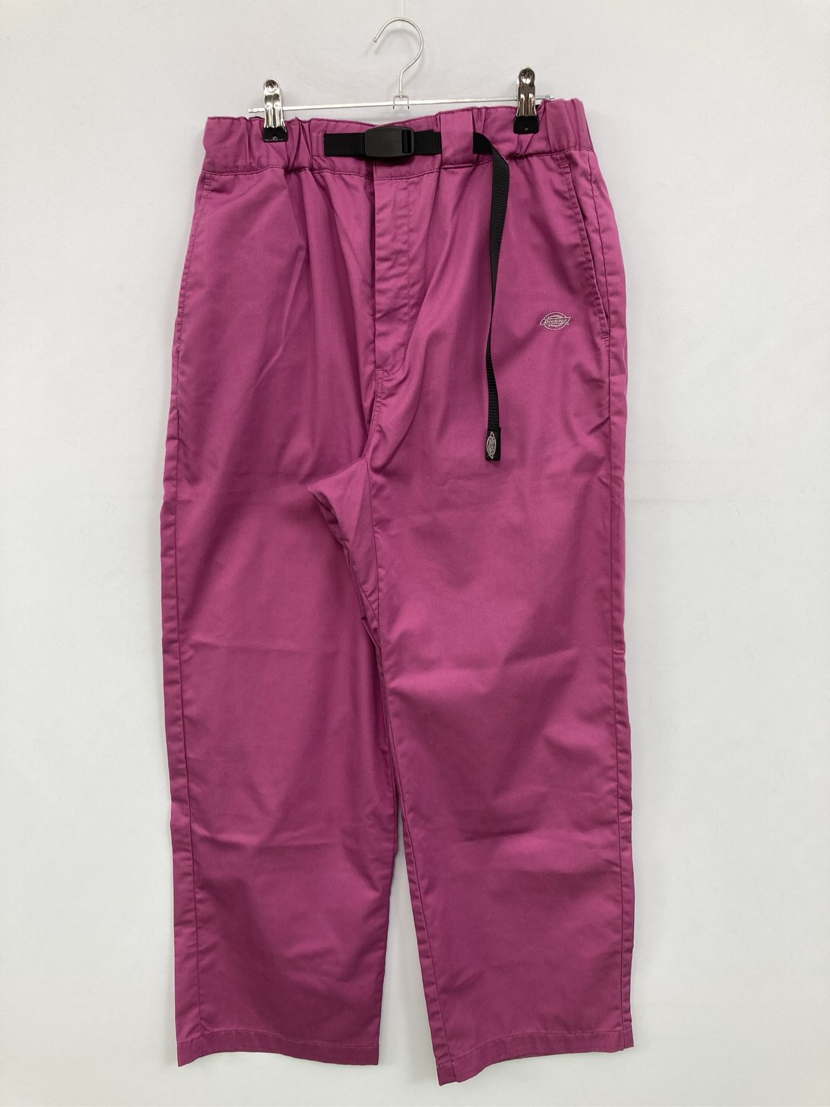 Dickies ディッキーズ チノパンツ ピンク クロップド・半端丈 フルレングス コットン 無地 ブランドロゴ ワイド・ルーズ スタンダード ストレート レギュラー ウエストゴム・紐 メンズ レディース
