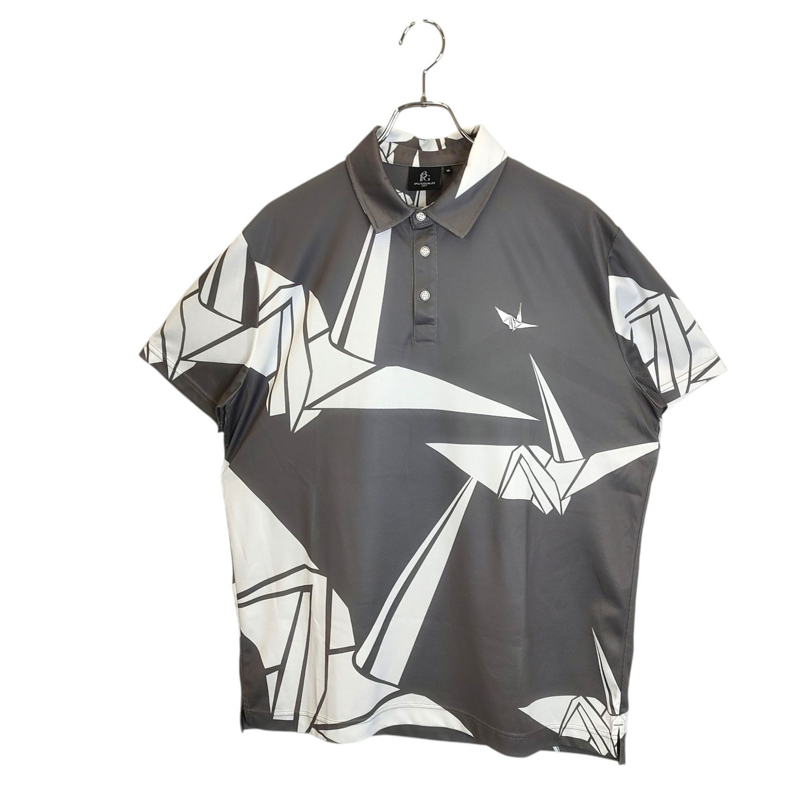 1PIU1UGUALE3 GOLF ウノピゥウノウグァーレトレ ゴルフ 半袖 ポロシャツ 6 XL グレー メンズ