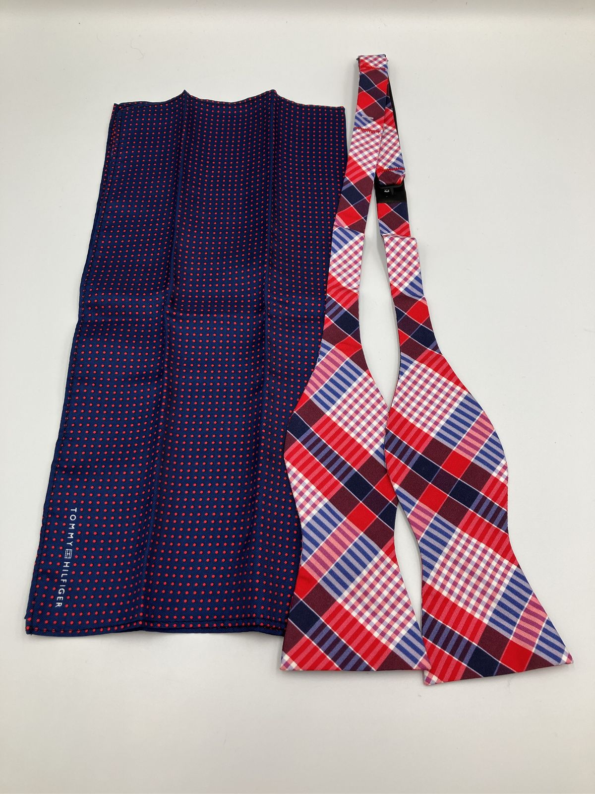TOMMY HILFIGER トミーヒルフィガー ネクタイ レッド ドット柄 チェック柄 メンズ