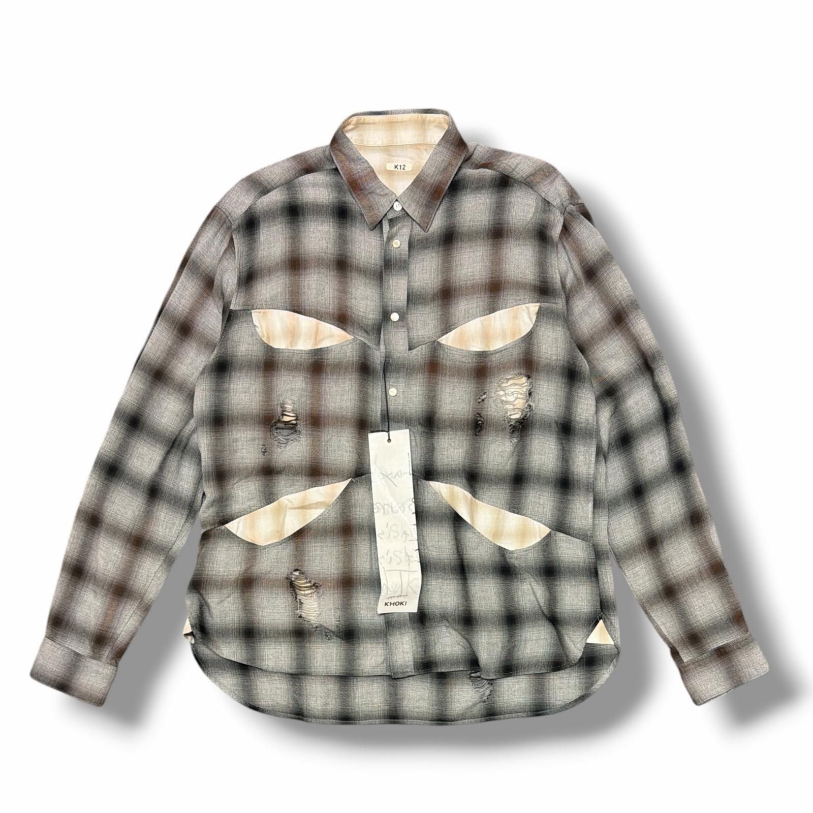 参考上代60500円 未使用 KHOKI 25SS Vintage-effect shirt 