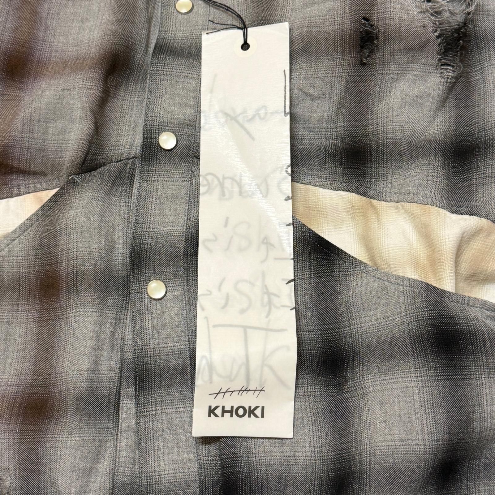 参考上代60500円 未使用 KHOKI 25SS Vintage-effect shirt 