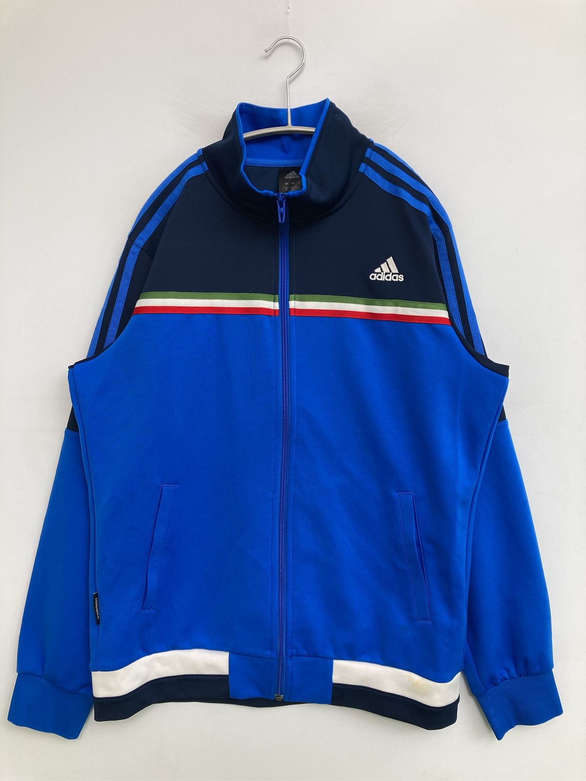 adidas アディダス セットアップ J/O ブルー ジャージ 無地 ワンポイント ブランドロゴ ライン柄 シングル メンズ レディース