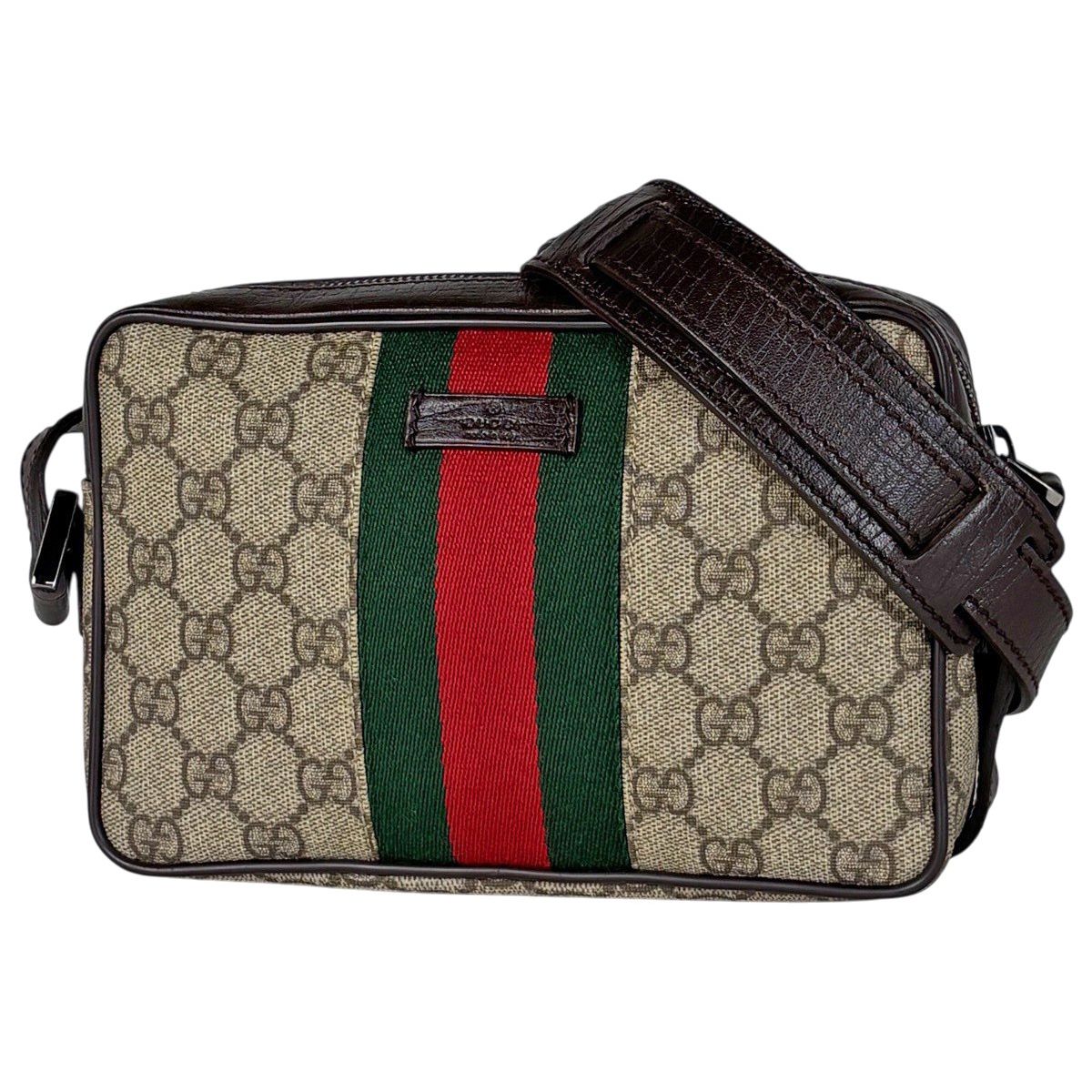 グッチ GUCCI GG柄 ショルダーバッグ GGスプリーム シェリーライン ウェブ コーティングキャンバス 162910 レディース 【中古】