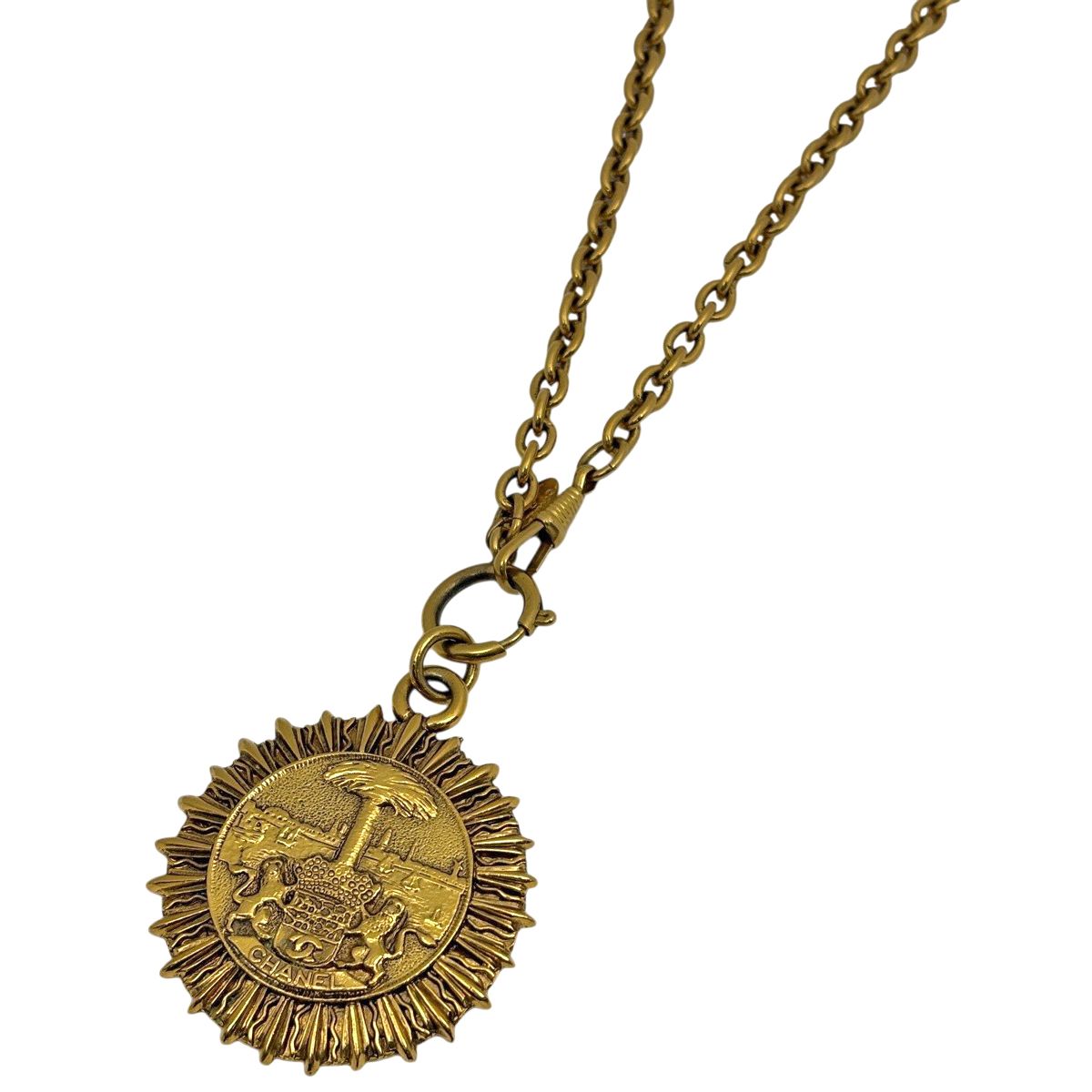 シャネル CHANEL ココマーク チェーン ネックレス ロング コイン 