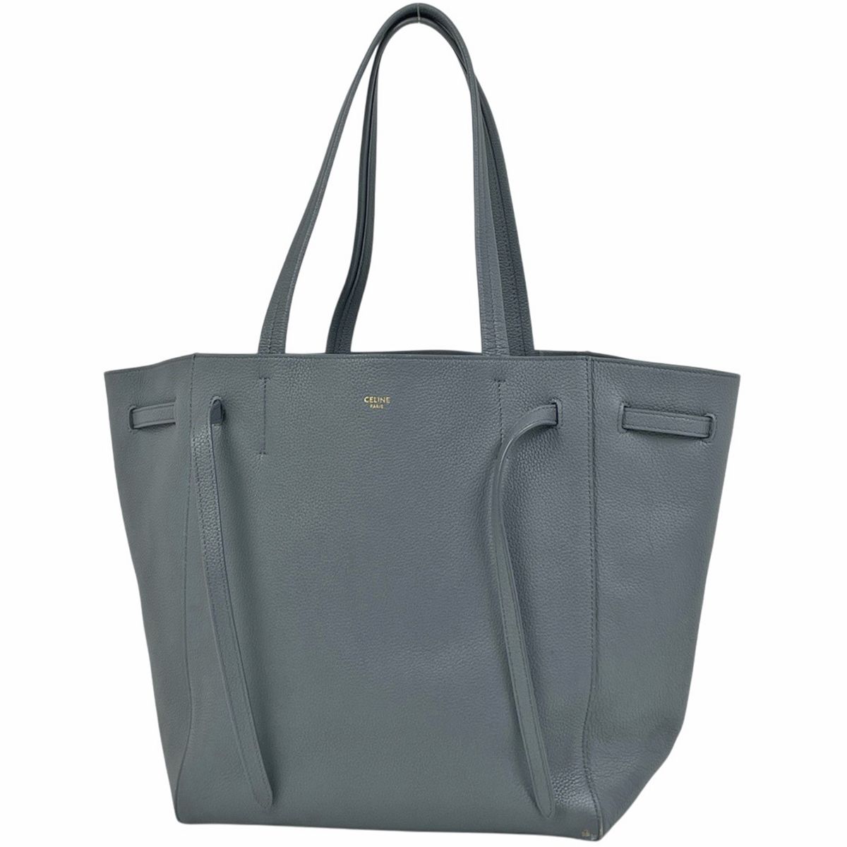 セリーヌ CELINE カバファントム スモール トートバッグ レザー グレー レディース 【中古】